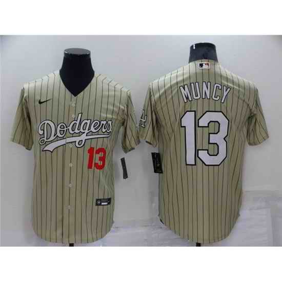 Men Los Angeles Dodgers #13 Max Muncy Cream Throwback Stitched Baseball Jerseys->los angeles dodgers->MLB Jersey