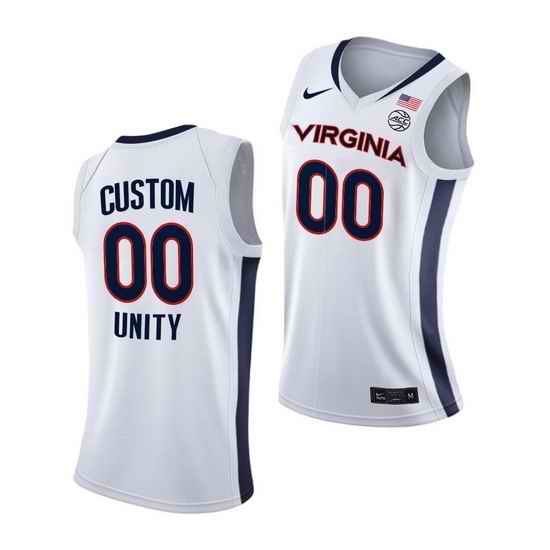 Virginia Cavaliers Custom Virginia Cavaliers White Unity 2021 New Brand Jersey->->Custom Jersey