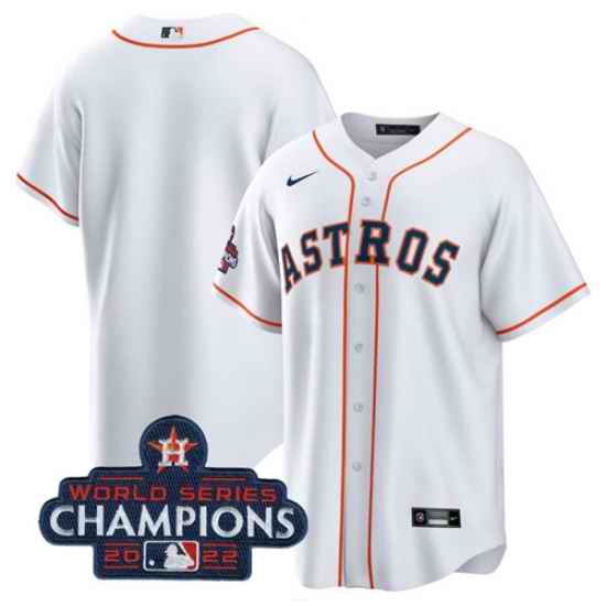 Men's Houston Astros Blank White 2022 World Series Champions Home Stitched Baseball Jersey->youth soccer jersey->Youth Jersey