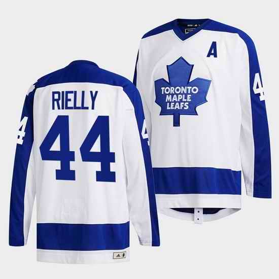 Men Toronto Maple Leafs #44 Morgan Rielly White Classics Primary Logo Stitched jersey->toronto maple leafs->NHL Jersey