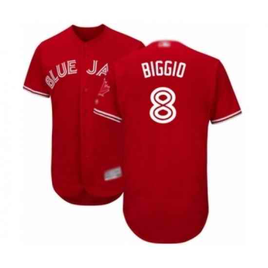 Men's Toronto Blue Jays #8 Cavan Biggio Scarlet Alternate Flex Base Authentic Collection Alternate Baseball Player Jersey->toronto blue jays->MLB Jersey