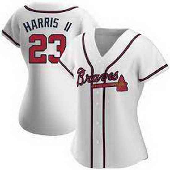 Women's Michael Harris II Atlanta Braves Home Jersey White->women mlb jersey->Women Jersey
