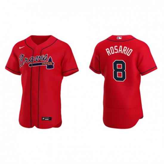 Men Nike Atlanta Braves #8 Eddie Rosario Red Alternate Stitched Baseball Jersey->denver nuggets->NBA Jersey