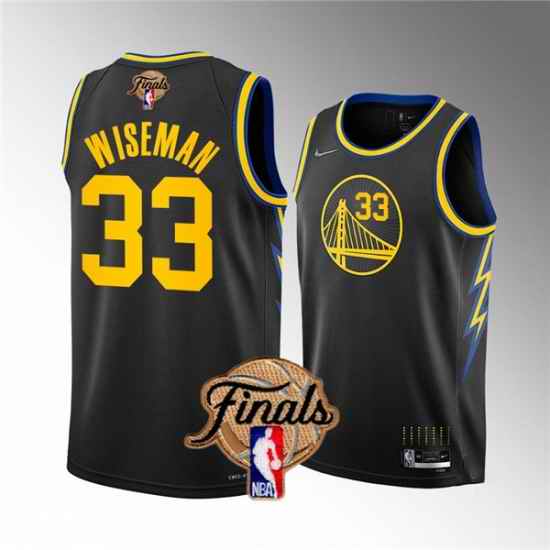 Men's Golden State Warriors #33 James Wiseman 2022 Black NBA Finals Stitched Jersey->golden state warriors->NBA Jersey