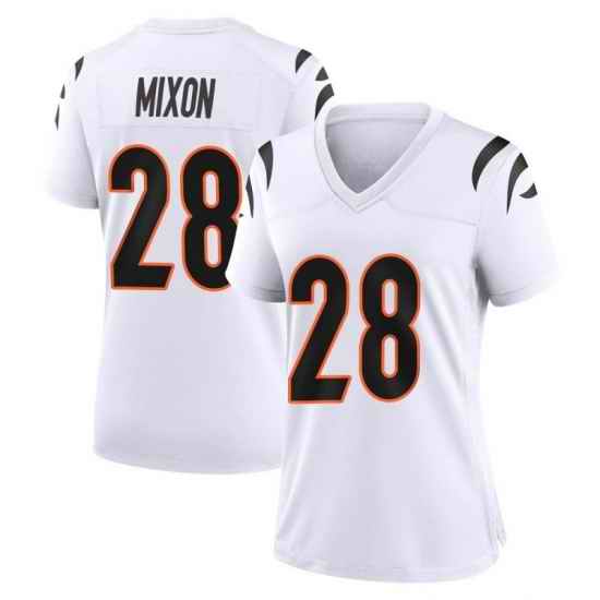 Women Cincinnati Bengals #28 Joe Mixon White Vapor Untouchable Limited Jersey->women nfl jersey->Women Jersey