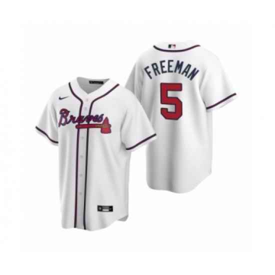 Youth Atlanta Braves #5 Freddie Freeman Nike White 2020 Home Jersey->youth mlb jersey->Youth Jersey