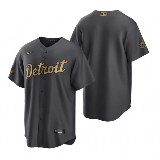 Men Detroit Tigers Blank 2022 All Star Charcoal Cool Base Stitched Jersey->detroit tigers->MLB Jersey