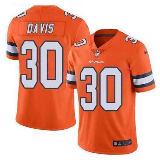 Men Denver Broncos #30 Terrell Davis Orange Vapor Untouchable Limited NFL Jersey->denver broncos->NFL Jersey