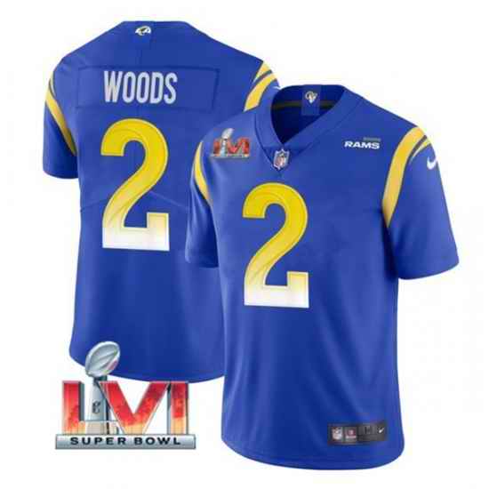 Nike Los Angeles Rams #2 Robert Woods Royal 2022 Super Bowl LVI Vapor Limited Jersey->los angeles rams->NFL Jersey