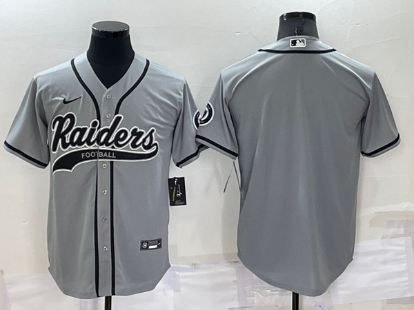 Men's Las Vegas Raiders Blank Gray Cool Base Stitched Baseball Jersey->las vegas raiders->NFL Jersey