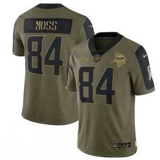 Men Women Youth Toddler Minnesota Vikings Custom 2021 Olive Salute To Service Limited Jersey->customized nfl jersey->Custom Jersey