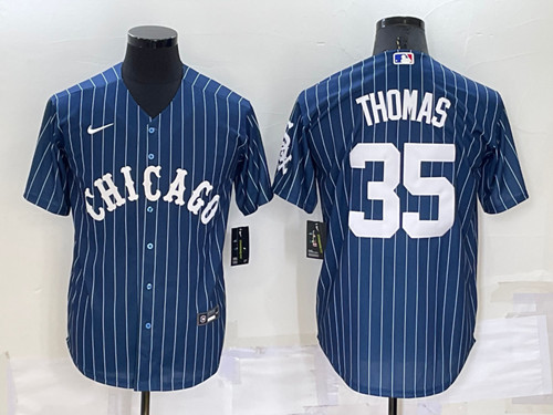 Men's Chicago White Sox #35 Frank Thomas Navy Cool Base Stitched Jersey->chicago white sox->MLB Jersey
