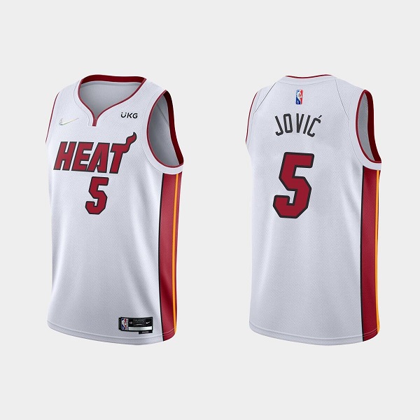 Men's Miami Heat #5 Nikola Jovic 2022 White Stitched Basketball Jersey->miami heat->NBA Jersey