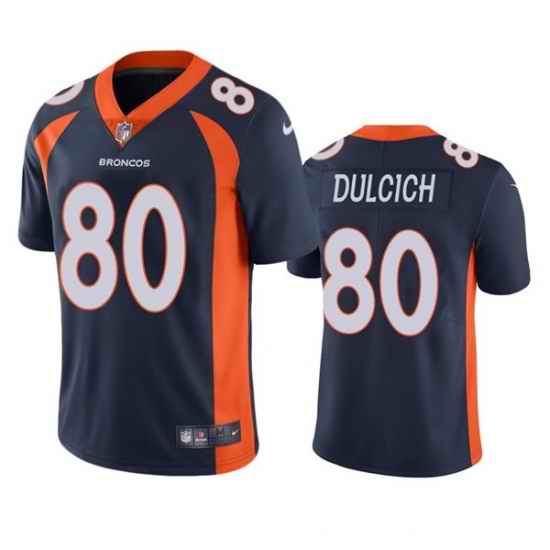 Men Denver Broncos #80 Greg Dulcich Navy Vapor Untouchable Stitched Jersey->denver broncos->NFL Jersey