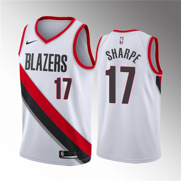 Men's Portland Trail Blazers #17 Shaedon Sharpe White Association Edition Stitched Basketball Jersey->portland trail blazers->NBA Jersey
