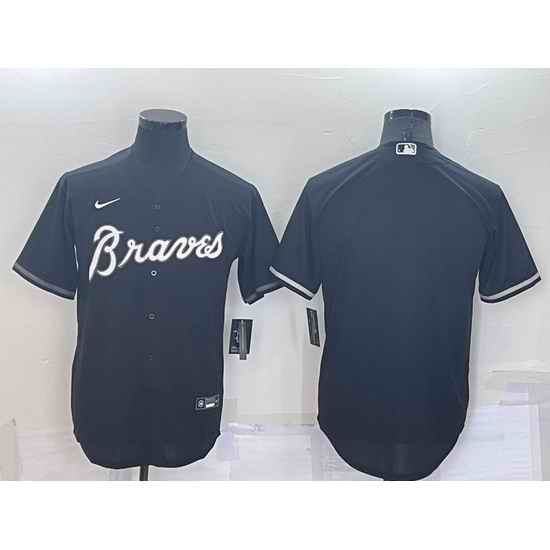 Men Atlanta Braves Blank Black Cool Base Stitched Baseball Jersey->atlanta braves->MLB Jersey