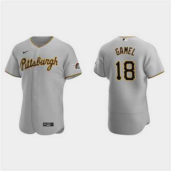 Men Pittsburgh Pirates #18 Ben Gamel Grey Flex Base Stitched Jerse->boston red sox->MLB Jersey