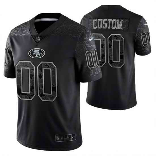 Men San Francisco 49ers ACTIVE PLAYER Custom Black Reflective Limited Stitched Football Jersey->customized nfl jersey->Custom Jersey
