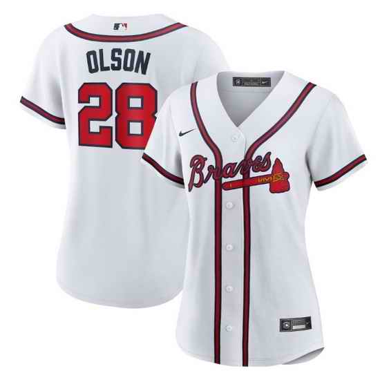 Women Atlanta Braves Matt Olson White Cool Base Stitched Jersey->women mlb jersey->Women Jersey