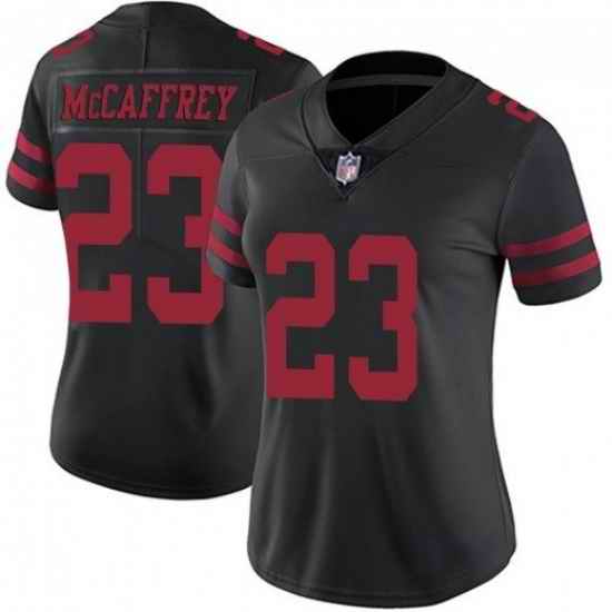Women San Francisco 49ers #23 Christian McCaffrey Black Vapor Untouchable Stitched Jersey->women nfl jersey->Women Jersey