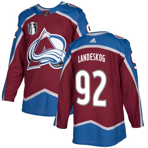 Men's Colorado Avalanche #92 Gabriel Landeskog 2022 Burgundy Stanley Cup Final Patch Stitched Jersey->colorado avalanche->NHL Jersey