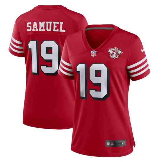 Women Nike San Francisco 49ers #19 Deebo Samuel Red Rush 75th Anniversary Stitched NFL Vapor Untouchable Limited Jersey->buffalo bills->NFL Jersey