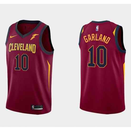 Men Cleveland Cavaliers #10 Darius Garland Wine Red Icon Edition Stitched Basketball Jersey->cleveland cavaliers->NBA Jersey
