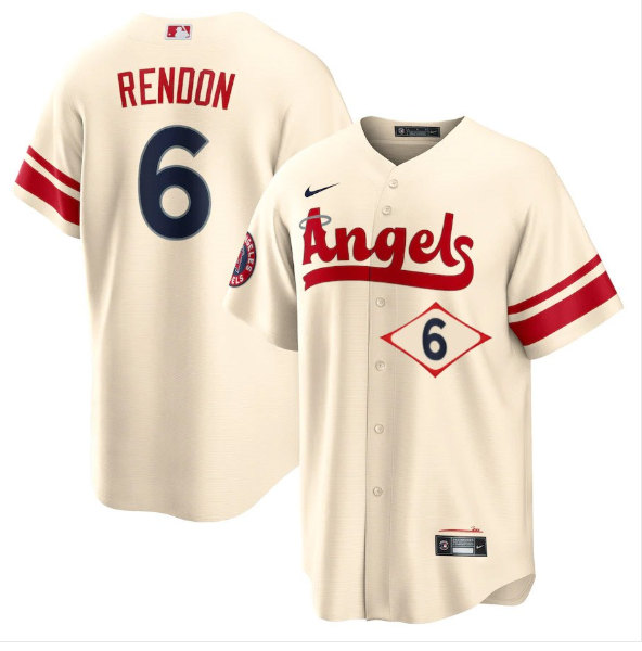 Men's Los Angeles Angels #6 Anthony Rendon 2022 Cream City Connect Cool Base Stitched Jersey->los angeles angels->MLB Jersey