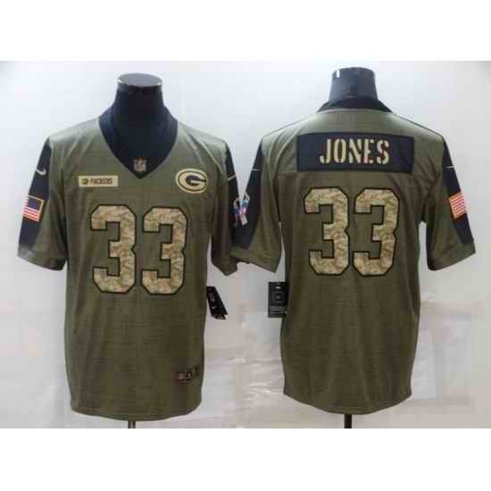 Men's Green Bay Packers #33 Aaron Jones Camo 2021 Salute To Service Limited Player Jersey->green bay packers->NFL Jersey