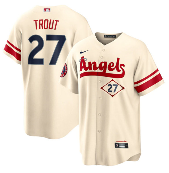 Men's Los Angeles Angels #27 Mike Trout 2022 Cream City Connect Cool Base Stitched Jersey->los angeles dodgers->MLB Jersey