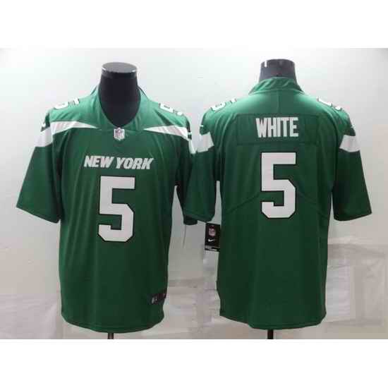 Men New York Jets #5 Mike White Green Vapor Untouchable Limited Stitched Jersey->new england patriots->NFL Jersey