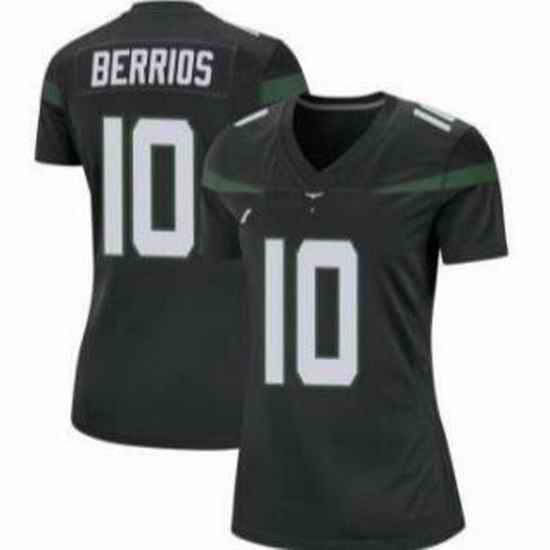 Women New York Jets Braxton Berrios #10 Black Vapor Limited Stitched Football Jersey->women nfl jersey->Women Jersey