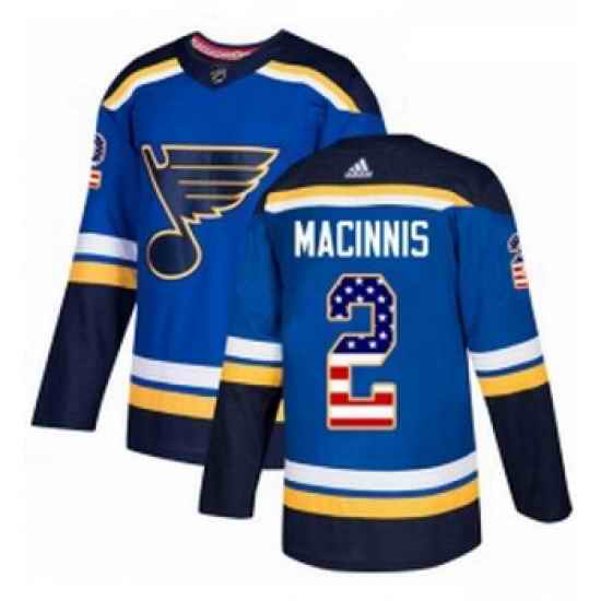 Youth Adidas St Louis Blues #2 Al Macinnis Authentic Blue USA Flag Fashion NHL Jersey->st.louis blues->NHL Jersey