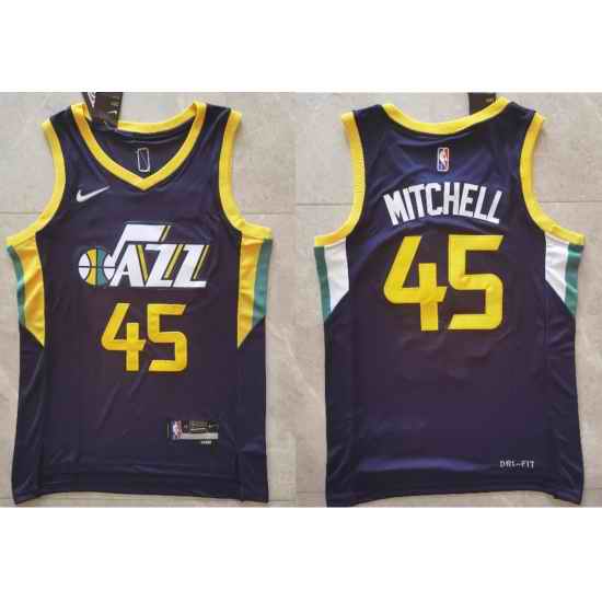 Men Utah Jazz Donovan Mitchell  #45 2021 2022 75th Anniversary City Edition Stitched Jersey->milwaukee bucks->NBA Jersey