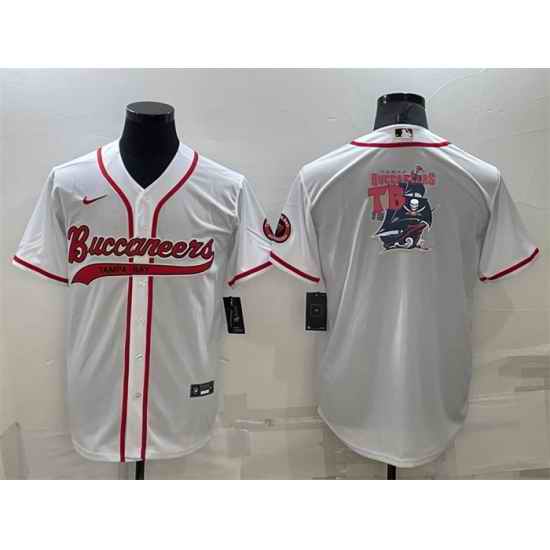 Men Tampa Bay Buccaneers White Team Big Logo With Patch Cool Base Stitched Baseball Jersey->tampa bay buccaneers->NFL Jersey
