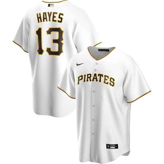 Men's Nike Pittsburgh Pirates #13 KeBryan Hayes White Stitched Baseball Jersey->pittsurgh pirates->MLB Jersey