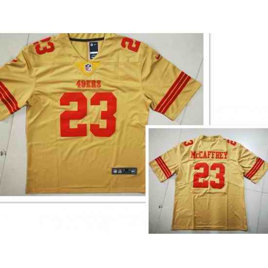 Men's San Francisco 49ers #23 Christian McCaffrey Gold NEW 2022 Inverted Legend Stitched NFL Nike Limited Jersey->dallas cowboys->NFL Jersey