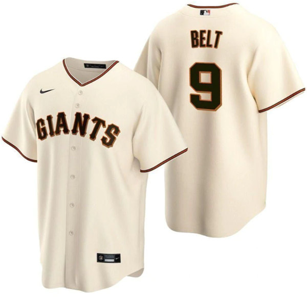 Men's San Francisco Giants #9 Brandon Belt Cream Cool Base Stitched Jersey->san francisco giants->MLB Jersey