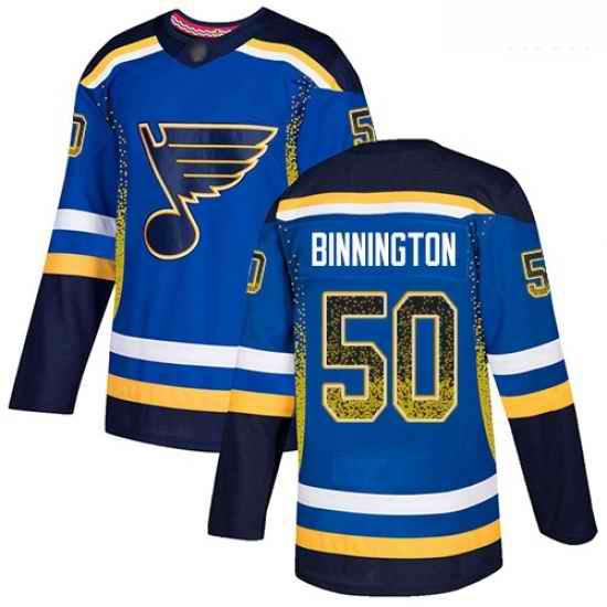 Blues #50 Jordan Binnington Blue Home Authentic Drift Fashion Stitched Hockey Jersey->st.louis blues->NHL Jersey