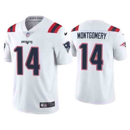 Men New England Patriots #14 Ty Montgomery White Vapor Untouchable Limited Stitched Jersey->seattle seahawks->NFL Jersey