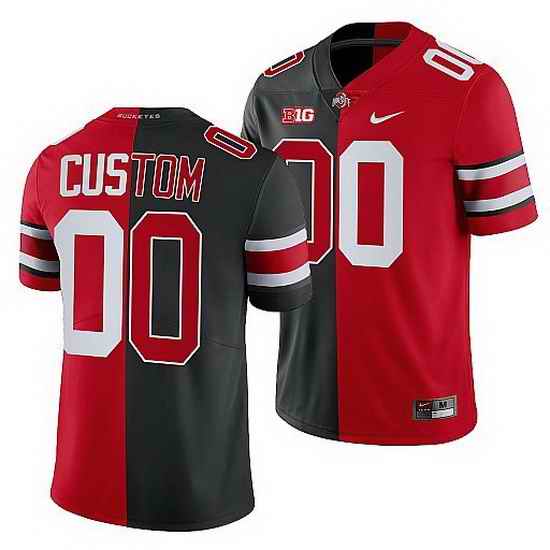 Ohio State Buckeyes Custom Scarlet Black Split Edition Men Jersey->->Custom Jersey