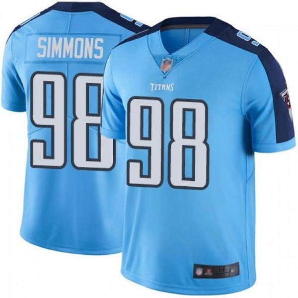 Men's Tennessee Titans #98 Jeffery Simmons Light Blue Stitched Jersey->tennessee titans->NFL Jersey