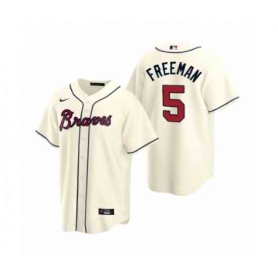 Youth Atlanta Braves #5 Freddie Freeman Nike Cream 2020 Replica Alternate Jersey->new york giants->NFL Jersey