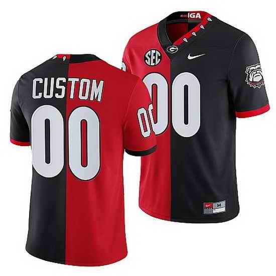 Georgia Bulldogs Custom Red Black Split Edition Men Jersey->->Custom Jersey