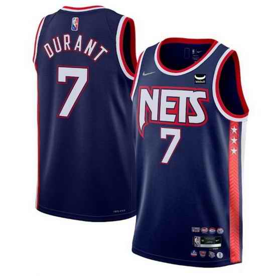 Men's Brooklyn Nets #7 Kevin Durant 2021 #22 Swingman Navy City Edition 75th Anniversary Stitched Basketball Jersey->new york knicks->NBA Jersey
