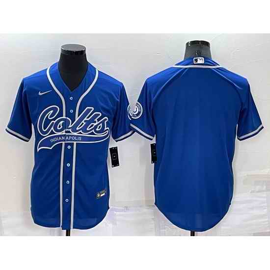 Men Indianapolis Colts Blank Royal Cool Base Stitched Baseball Jersey->indianapolis colts->NFL Jersey