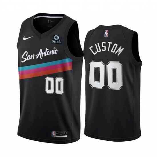 Men Women Youth San Antonio Spurs 2020 Black City Edition Custom jersey->->Custom Jersey