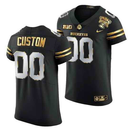 Ohio State Buckeyes Custom Black 2021 Sugar Bowl Golden Limited Authentic Football Jersey->->Custom Jersey