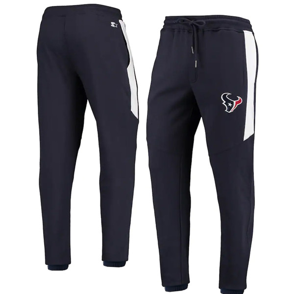 Men's Houston Texans Starter Navy/White Goal Post Fleece Pants->detroit lions->NFL Jersey