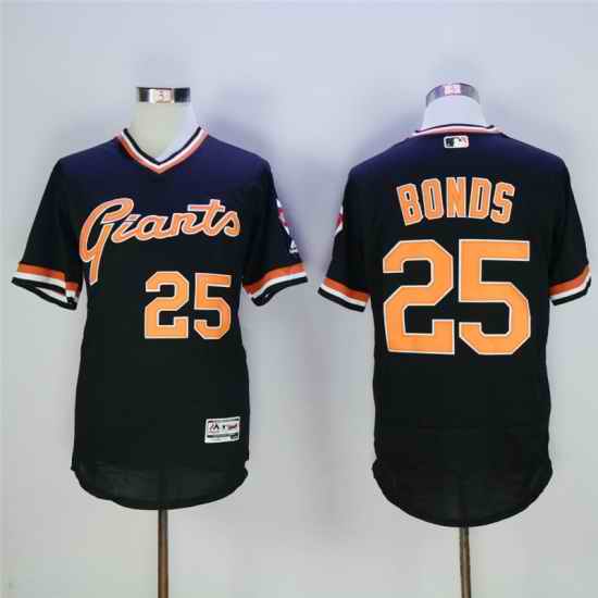 Men's 2018 San Francisco Giants #25 Barry Bonds Stitched Black MLB Jersey->san francisco giants->MLB Jersey
